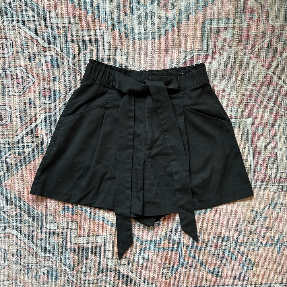 Zara Black Cotton Shorts